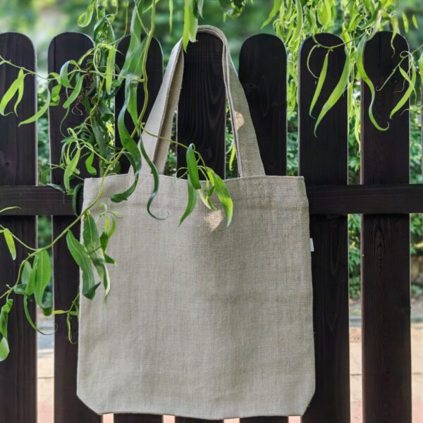 1 Lniana torba, typu shopper, duża, na ramię